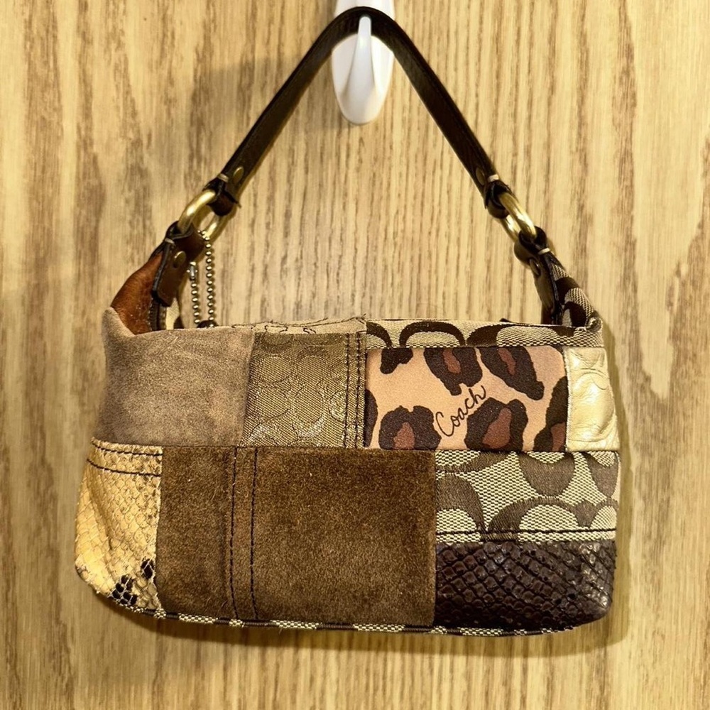 Patchwork Brown Designer Shoulder Bag - image 2